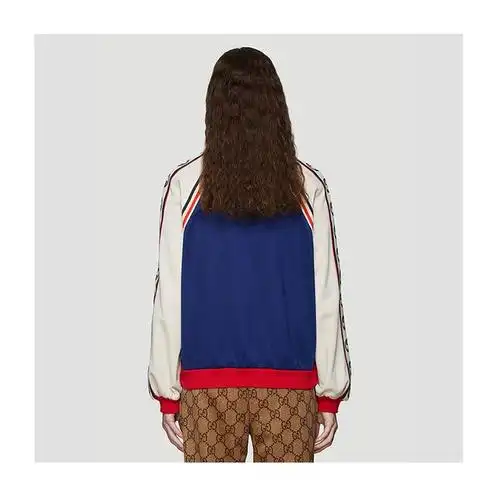 gucci/古驰 19年秋冬 服装 棒球服 女性 胸标 拼色 蓝色 女士夹克