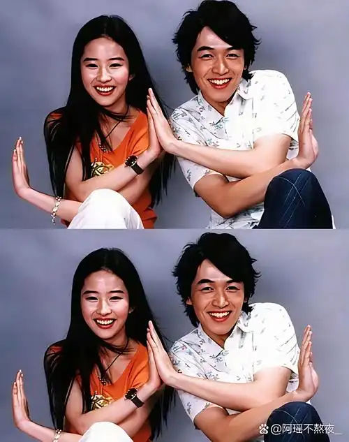 一个是17岁的刘亦菲,另一个是22岁未经历意外的胡歌,彼时的他们都是