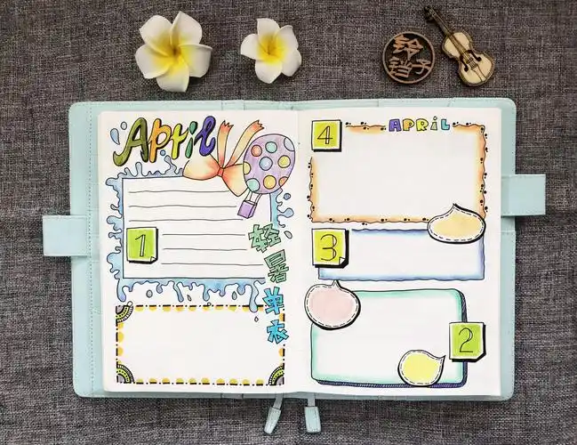 手帐| 四月春天里手帐手抄报排版设计