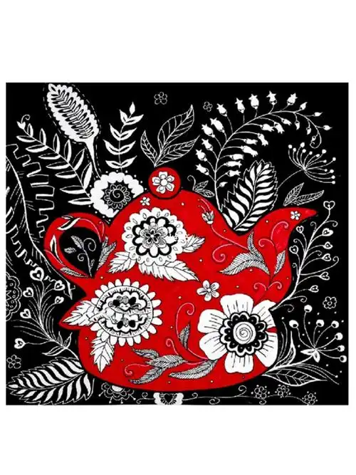 712岁创意线描美术课程线描装饰画茶壶