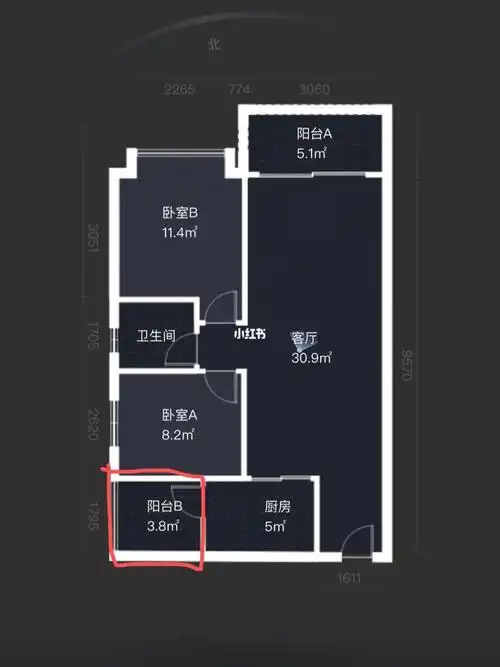 求二居改三居思路