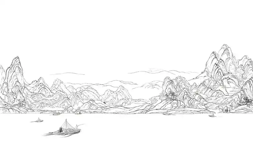 千里江山图插画_呱唧正-站酷zcool