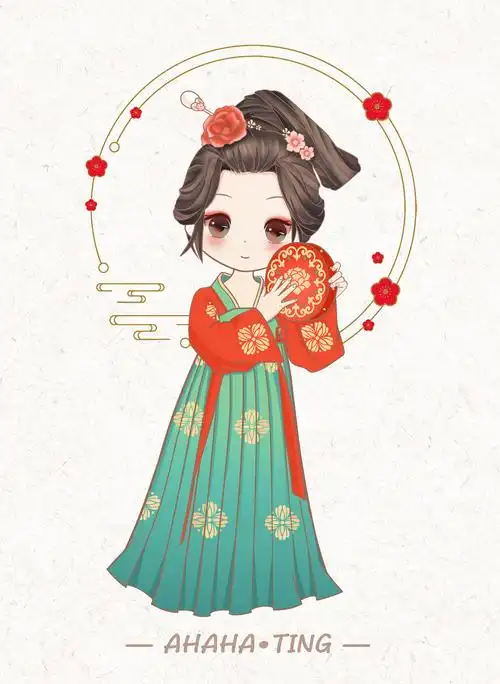 q版汉服小可爱|插画|创作习作|ahaha_婷 - 原创作品 - 站酷 (zcool)