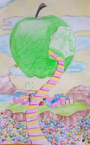 少儿书画作品-《梦境》/儿童书画作品《梦境》欣赏_中国少儿美术教育