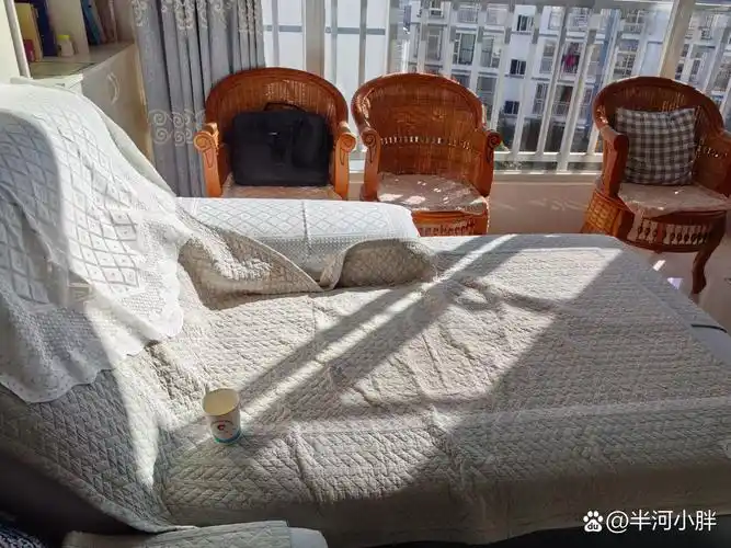 车比平常多 早上八点多 太阳照进屋里 娃醒了 抱着她沙发上晒太阳 不