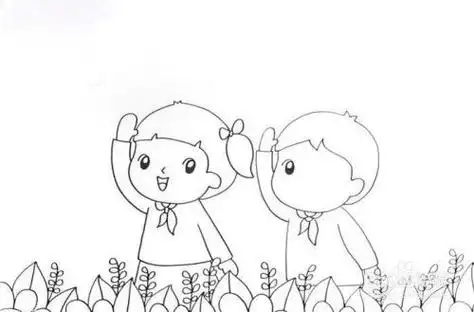 小学生向国旗敬礼的画视频教程简笔画简笔画小学生敬礼简笔画 分步