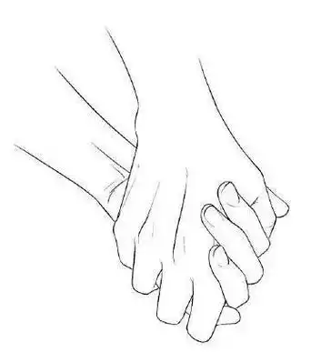 绘画参考#牵手的手势绘制参考