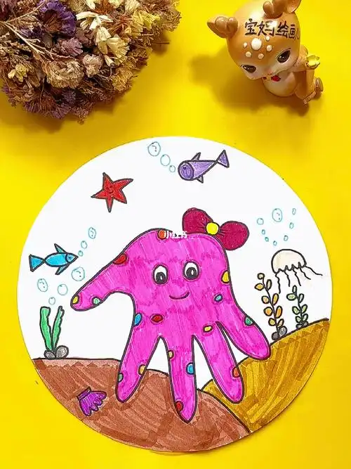 手掌创意画宝宝手掌创意画水母