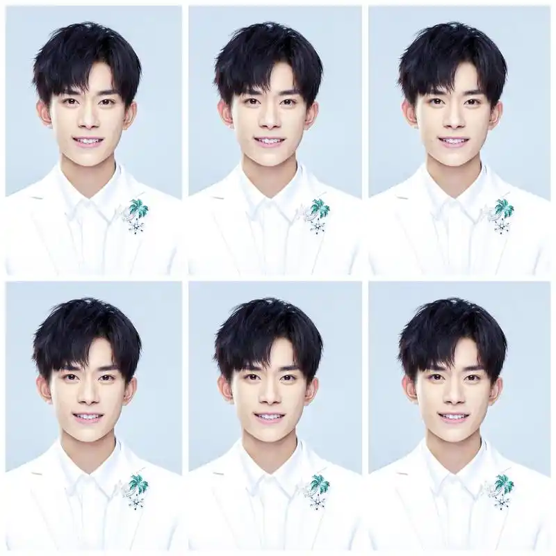 饭制千玺白衣证件照 西装衬衫帅气逼人