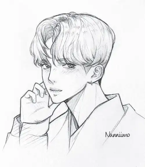 动漫男生怎么画好看,精选动漫男生线稿临摹素材