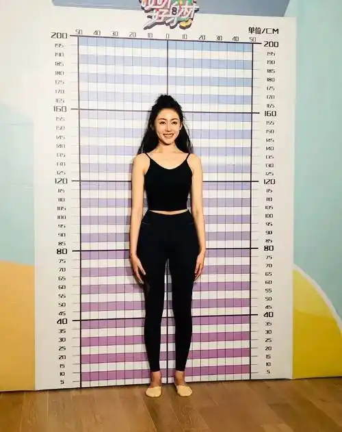 明明张天爱身高矮了不止5cm,但是膝盖高度几乎是一样的.