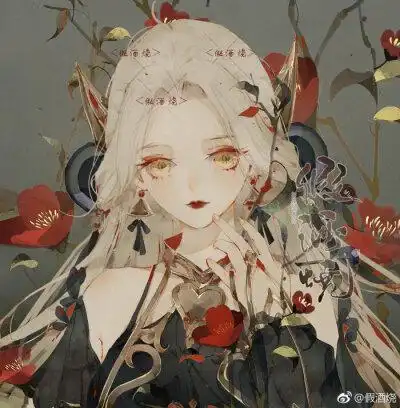 女头像古风女黑白