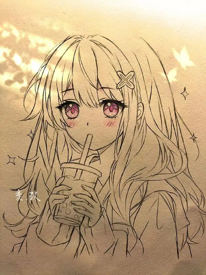 临摹 #绘画过程分享 #动漫手绘 - 抖音