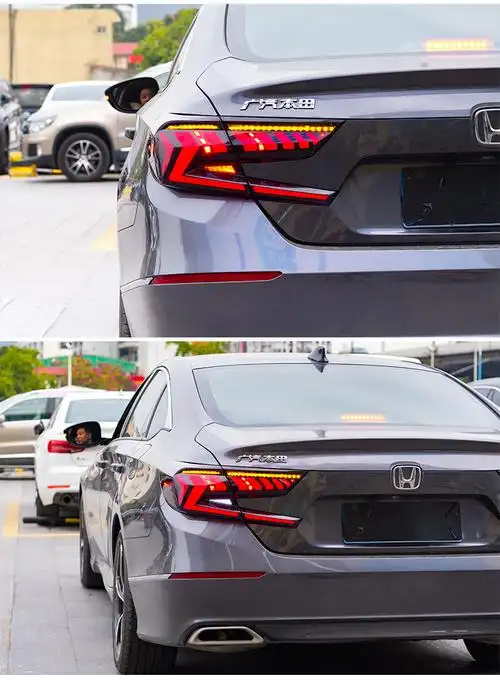 适用于十代雅阁尾灯总成改装十代半雅阁led流光转向刹车灯led尾灯