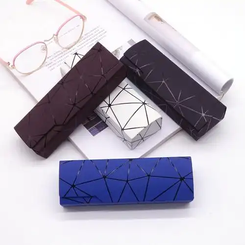 钻石纹皮质眼镜盒 高端少口眼镜方盒 男女生近视镜老花镜眼镜盒
