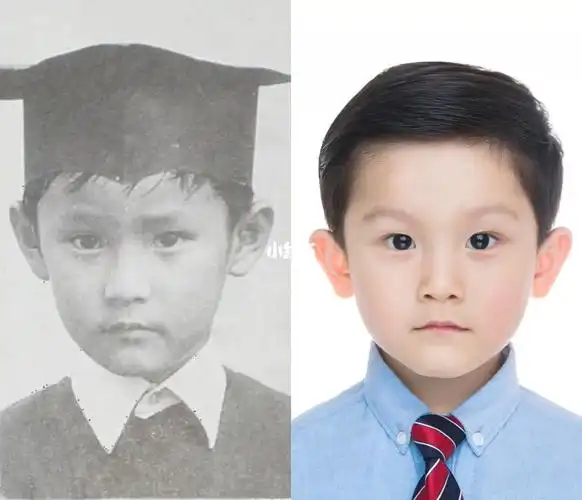 我儿子么～一问才知道是张信哲小时候～哈哈哈哈～亲妈自己觉得蛮像的