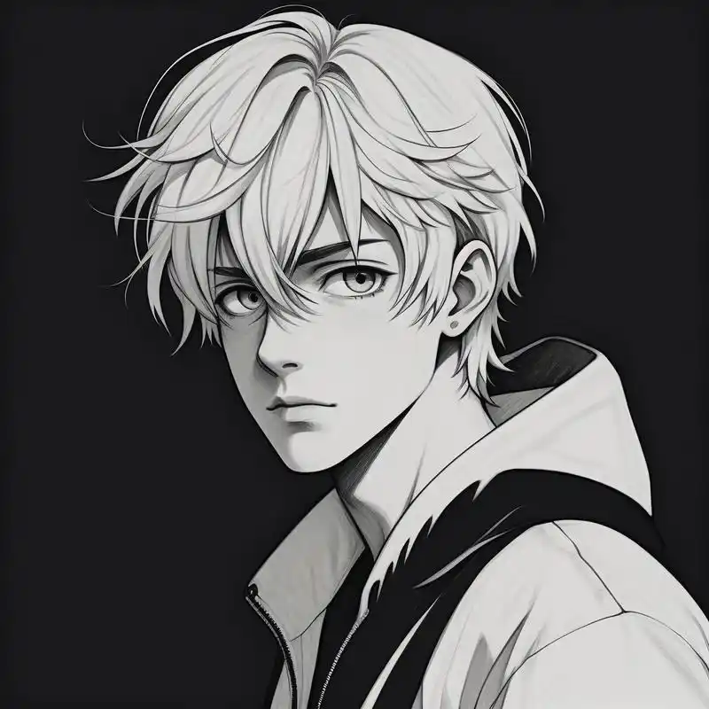 黑白素描男生头像,冷酷伤感霸气99 分享一组黑白素描风格的男生头像