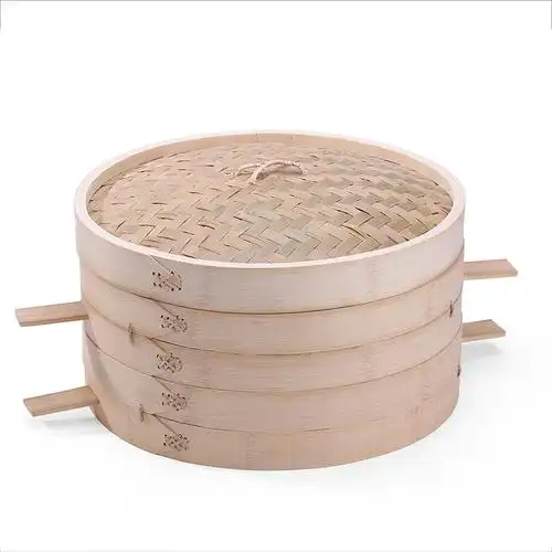 蒸有福竹制蒸笼商用竹木制笼屉大加高蒸包子馒头手工家用手柄提把