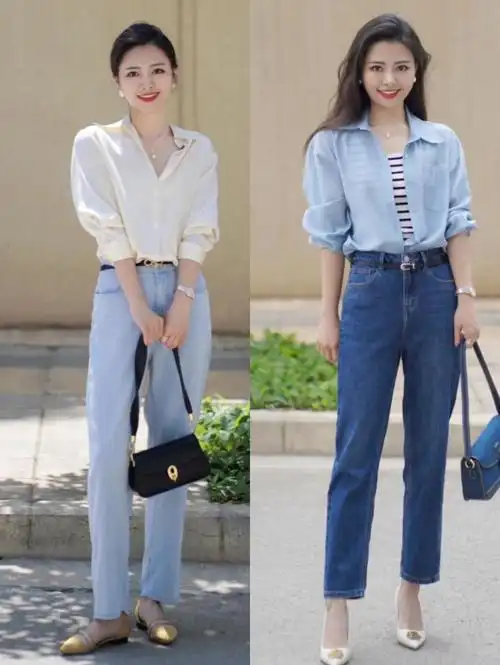 二.潮人的牛仔裤搭配示范