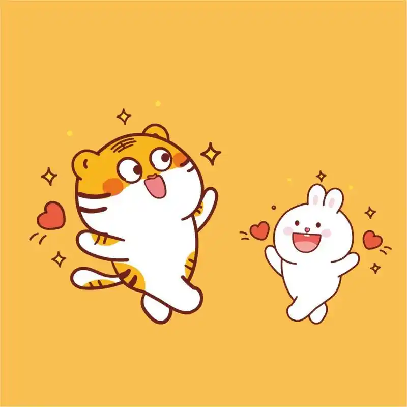 原创│虎萌萌兔子ip卡通形象 快乐头像 原创│虎萌萌兔子ip卡通形象