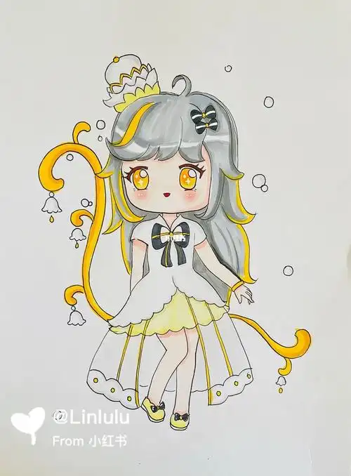 马克笔手绘漫画迷你世界银玲