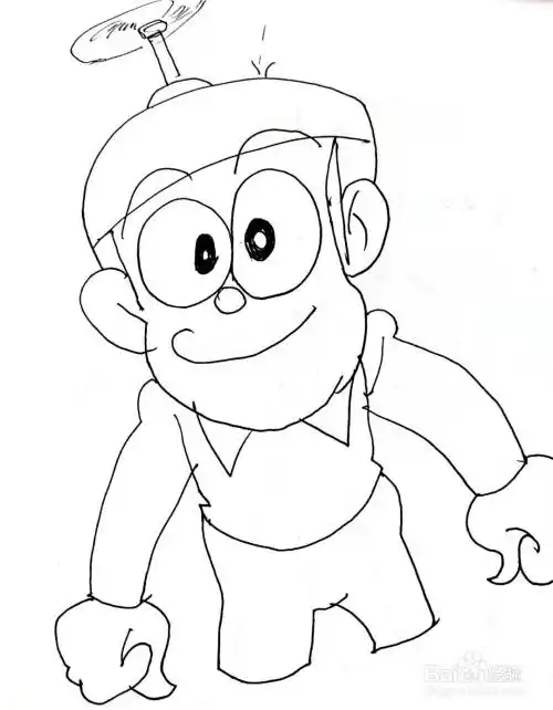 哆啦a梦大雄怎么画