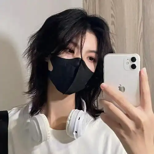 森川狼尾假发男黑棕色日系武士头帅气夏季自然八字鲻鱼