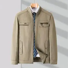 romon罗蒙罗冠爸爸春装外套男士中年2024春秋款夹克衫中老年休闲外套