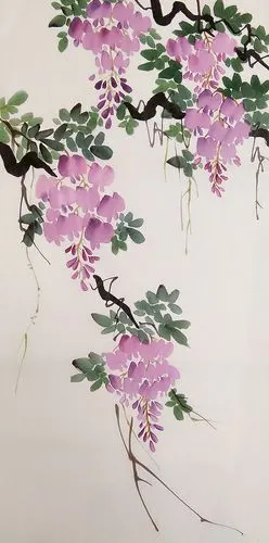 写意紫藤,今天一直在画紫藤.