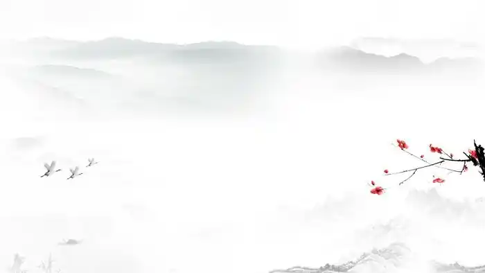 七张古典水墨梅花竹子中国风ppt背景图片