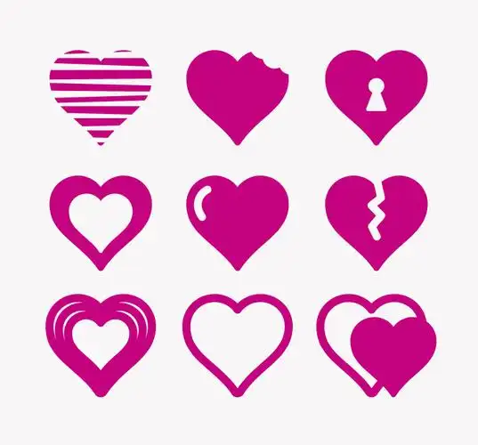 ai格式,含jpg预览图,关键字:爱心,玫红色,心形,锁头,情人节,锁孔,矢量