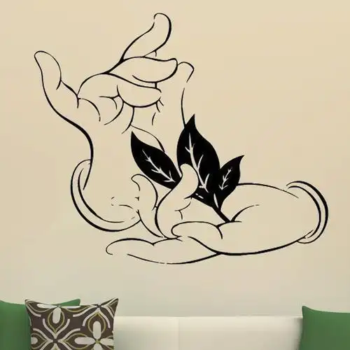 佛手墙贴菩提莲花禅意佛教书法墙贴画客厅卧室办公室宗教用品特价