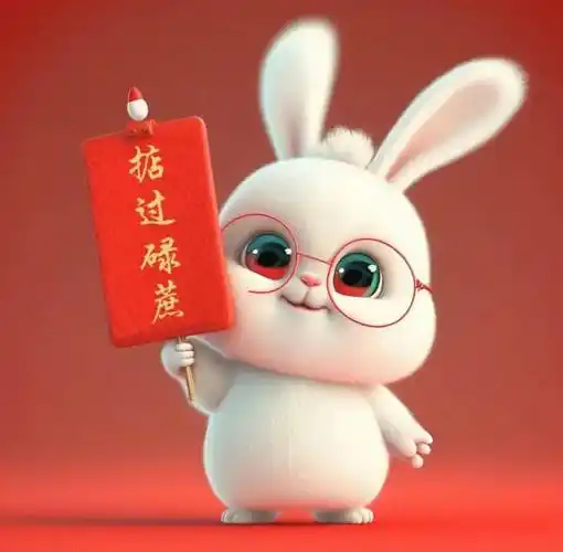 2023兔年四字成语春节祝福语 新年快乐吉祥语兔子头像图片_万事胜