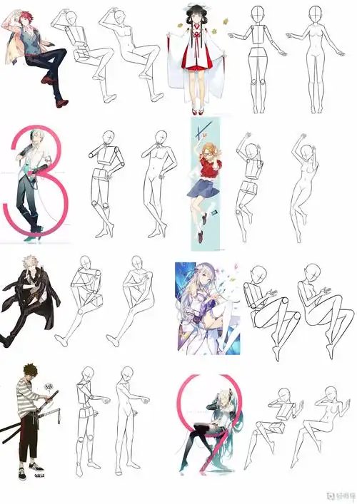 日系人体比例练习-动漫人物入门训练