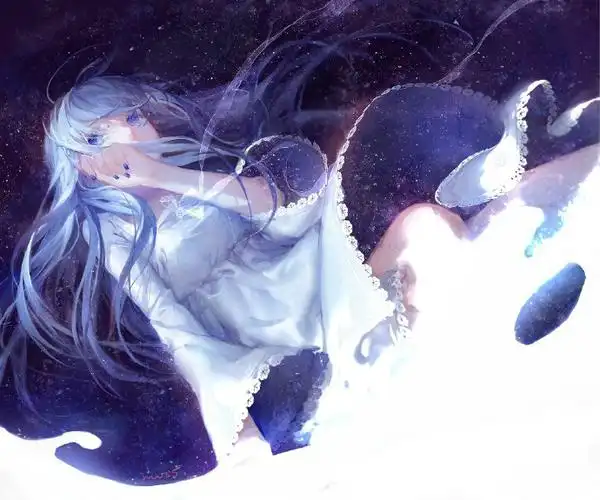 画师moss id=2225028 动漫 美图 少女 蓝色 星空 p站 意境 梦幻 人物