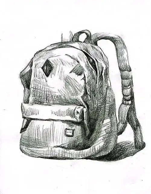 幼儿铅笔73素描静物画书包