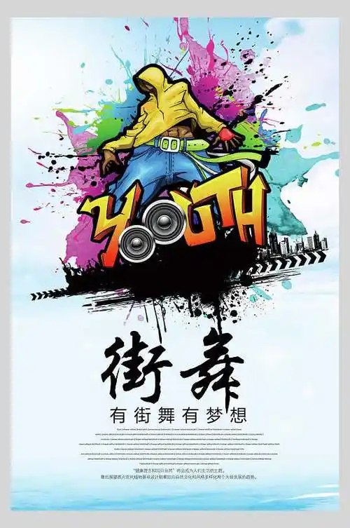 潮流街舞俱乐部比赛海报