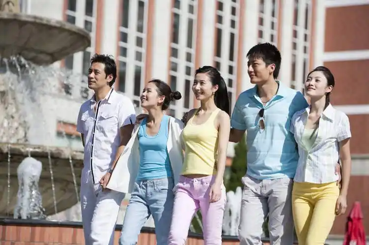 彩色,室外,度假,时尚,快乐,幸福,中国,亚洲,图片,许多人,站着,一群人