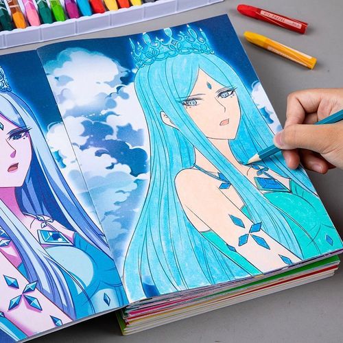 叶罗丽涂色画本绘画本3-6-8岁女孩涂鸦画画本冰公主图画本带图案