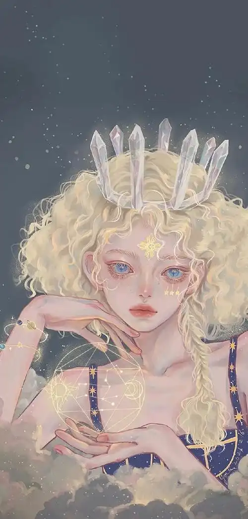 12星座少女插画壁纸狮子座(图源微博:gua老师)