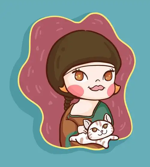 q版卡通世界名画人物系列插画