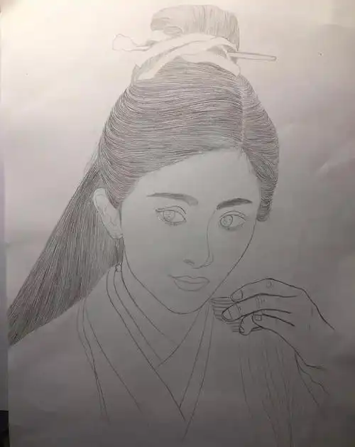 原创绘画作品画电视剧三生三世十里桃花中杨幂饰演的白浅