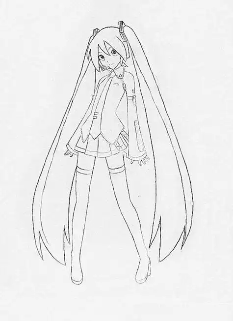 初音未来的简笔画