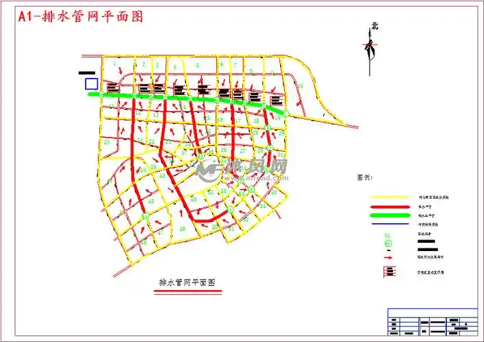 a1-排水管网平面图
