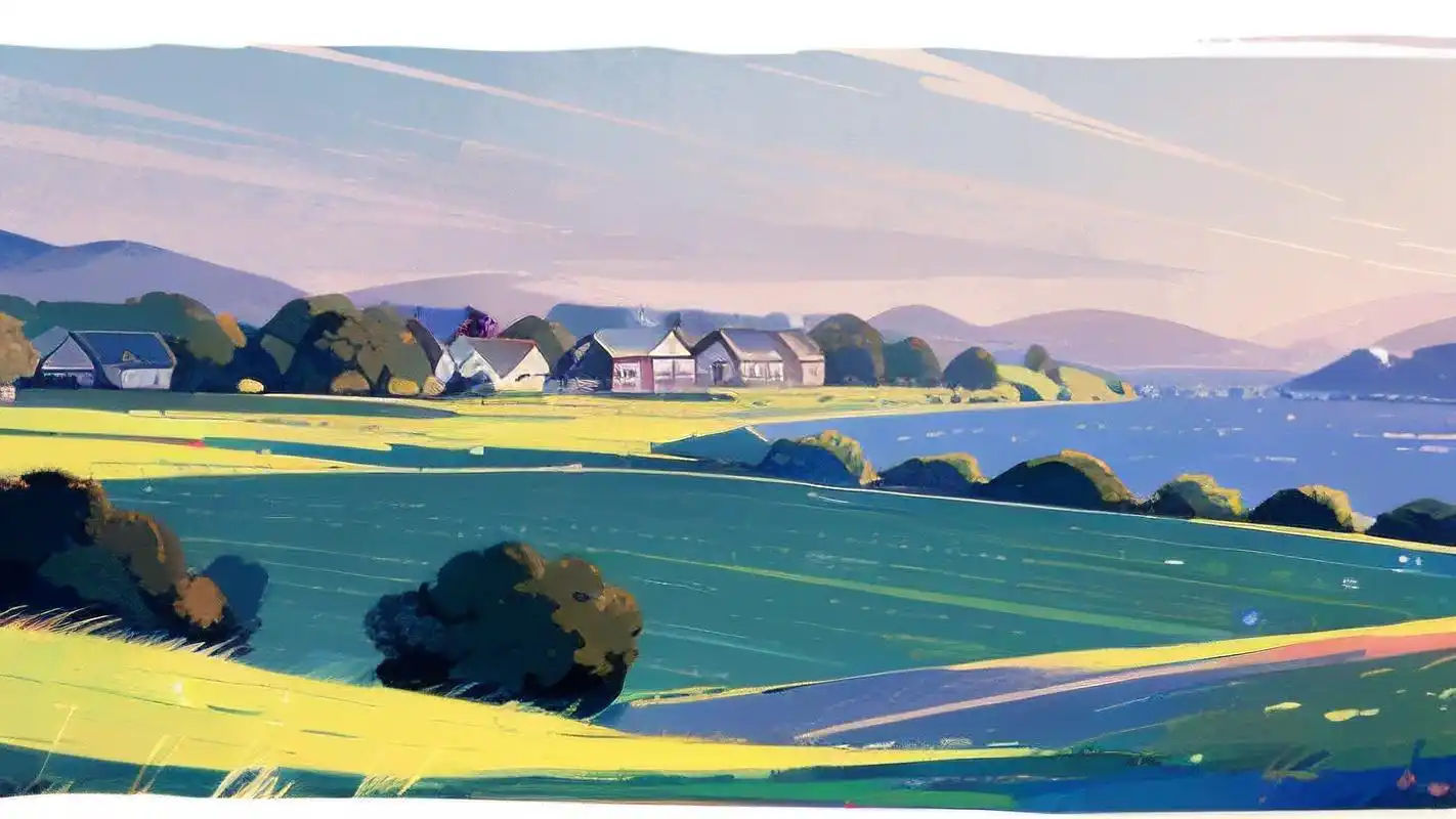 横屏电脑壁纸,城镇纹理插画展示9815