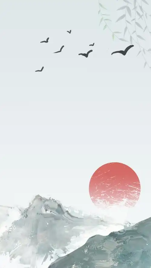 简约中国风清明节水墨画,高清图片,手机壁纸