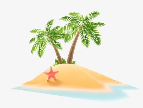 关键词 : 黄色,清新,小岛,装饰图案,免抠png,沙滩