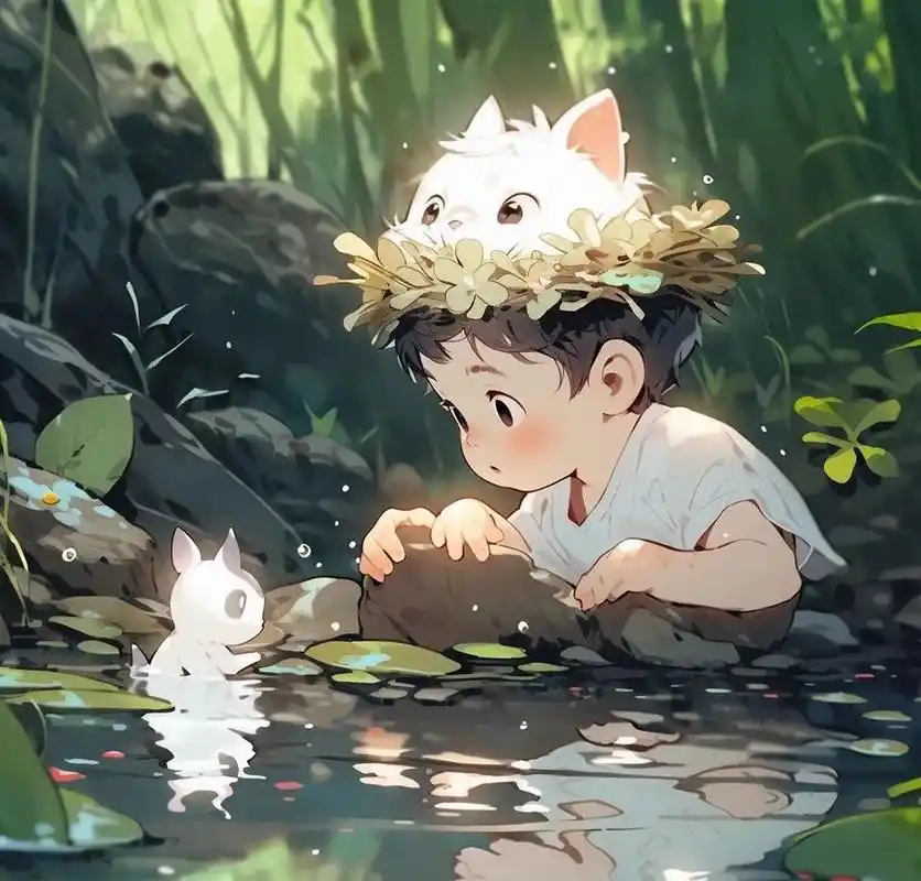 水中精灵小王子和小公主太可爱了!  情侣头像064220.