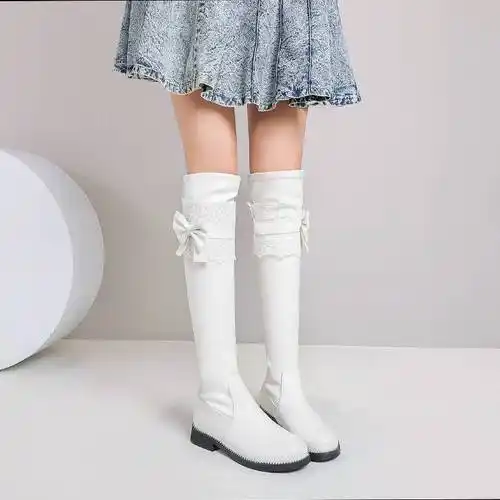 女童长靴潮流2021新款女童靴儿童长靴2021秋冬弹力过膝靴中大童公