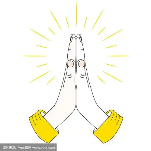 双手合十在白色背景上祈祷